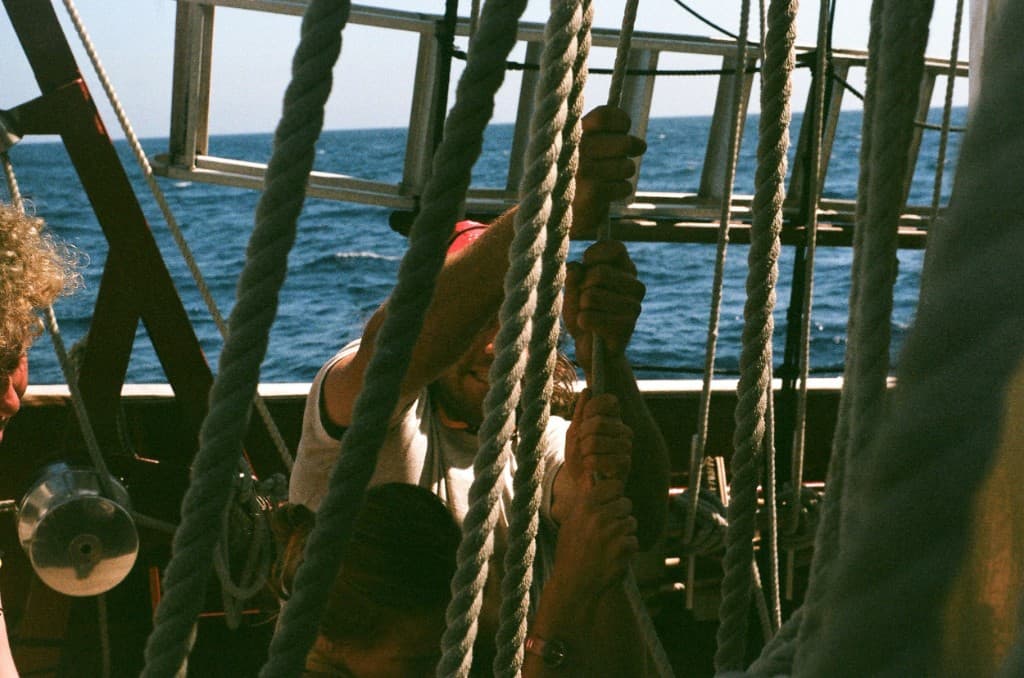 Ropes on a sailing ship